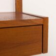 25501 Scandinavian mid century teak wall unit with a console, 1960s-11