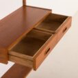 25501 Scandinavian mid century teak wall unit with a console, 1960s-7