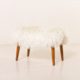 25507 Scandinavian mid century ottoman in long hair sheepskin, Denmark, 1970s-8