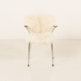 25509 Mid century long hair sheepskin chair in the style of Arne Jacobsen, Denmark 1950s-2