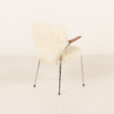 25509 Mid century long hair sheepskin chair in the style of Arne Jacobsen, Denmark 1950s-5