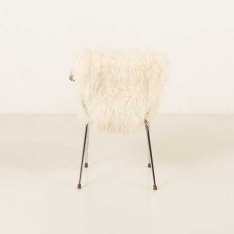 25509 Mid century long hair sheepskin chair in the style of Arne Jacobsen, Denmark 1950s-6 25509 Mid century long hair sheepskin chair in the style of Arne Jacobsen, Denmark 1950s-6