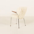 25509 Mid century long hair sheepskin chair in the style of Arne Jacobsen, Denmark 1950s-7
