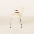 25509 Mid century long hair sheepskin chair in the style of Arne Jacobsen, Denmark 1950s-8