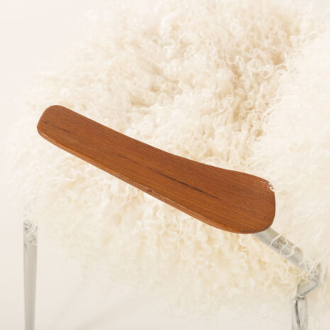 25509 Mid century long hair sheepskin chair in the style of Arne Jacobsen, Denmark 1950s-9 25509 Mid century long hair sheepskin chair in the style of Arne Jacobsen, Denmark 1950s-9