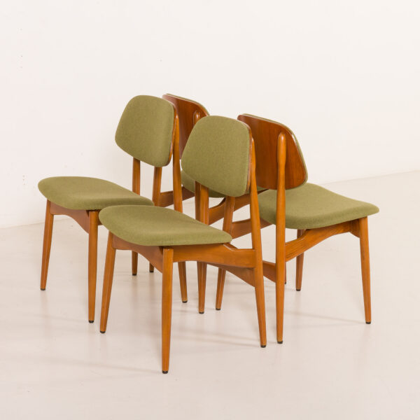 Arne Hovmand Olsen style Scandinavian mid century chairs, set of 4, 1970s