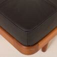 25530 Danish modern teak daybed in black leather, 1960s-10