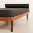 25530 Danish modern teak daybed in black leather, 1960s-11