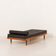 25530 Danish modern teak daybed in black leather, 1960s-4