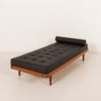 25530 Danish modern teak daybed in black leather, 1960s-7