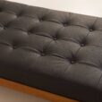 25530 Danish modern teak daybed in black leather, 1960s-8