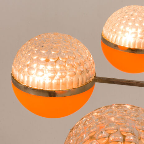 25538 Italienischer Space Age-Kronleuchter mit Kristallglasschirmen, 1970er-17 25538 Italienischer Space Age-Kronleuchter mit Kristallglasschirmen, 1970er-17