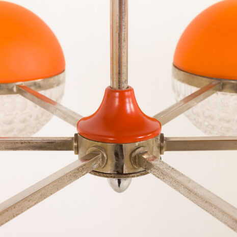 25538 Italienischer Space Age-Kronleuchter mit Kristallglasschirmen, 1970er-7 25538 Italienischer Space Age-Kronleuchter mit Kristallglasschirmen, 1970er-7