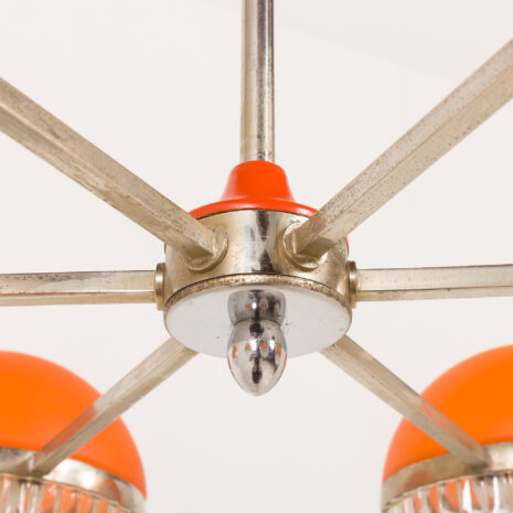 25538 Italienischer Space Age-Kronleuchter mit Kristallglasschirmen, 1970er-8 25538 Italienischer Space Age-Kronleuchter mit Kristallglasschirmen, 1970er-8