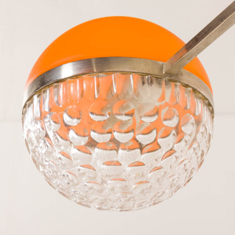 25538 Italienischer Space Age-Kronleuchter mit Kristallglasschirmen, 1970er-9 25538 Italienischer Space Age-Kronleuchter mit Kristallglasschirmen, 1970er-9