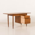 25540 Scandinavian mid century teak desk with extension , Norway 1960s-12