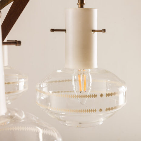 25541 Itailan-Kronleuchter aus Muranoglas und Teakholz aus der Mitte des Jahrhunderts, 1960er-4 25541 Itailan-Kronleuchter aus Muranoglas und Teakholz aus der Mitte des Jahrhunderts, 1960er-4