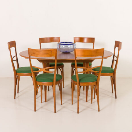 25547 Scandinavian round teak table with hidden extension, 1970s-1 25547 Scandinavian round teak table with hidden extension, 1970s-1