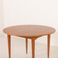 25547 Scandinavian round teak table with hidden extension, 1970s-17