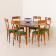 25547 Scandinavian round teak table with hidden extension, 1970s-2