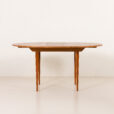 25547 Scandinavian round teak table with hidden extension, 1970s-3