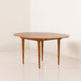25547 Scandinavian round teak table with hidden extension, 1970s-4
