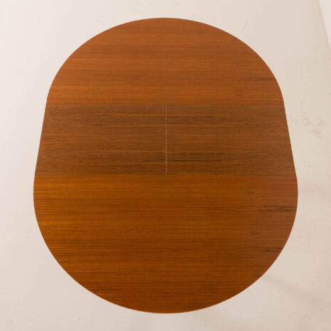 25547 Scandinavian round teak table with hidden extension, 1970s-5 25547 Scandinavian round teak table with hidden extension, 1970s-5