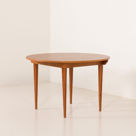 25547 Scandinavian round teak table with hidden extension, 1970s-7 25547 Scandinavian round teak table with hidden extension, 1970s-7