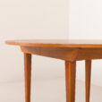 25547 Scandinavian round teak table with hidden extension, 1970s-9