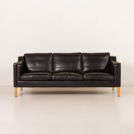 25549 Stouby black leather sofa, Denmark 1980s-3 25549 Stouby black leather sofa, Denmark 1980s-3