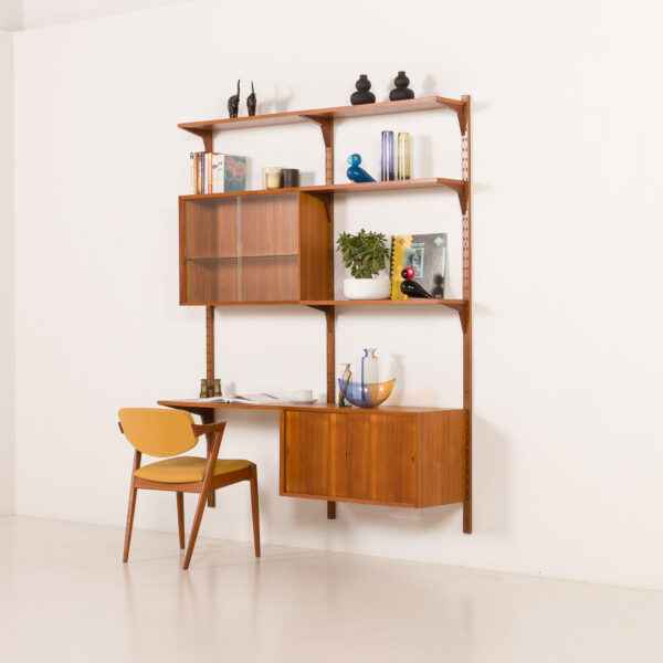 Poul Cadovius home office teak wall unit for Cado, 1960s