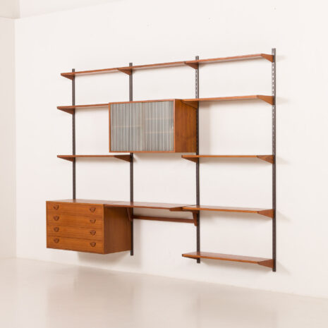 25563 Kai Kristiansen shelving unit in teak by FM Mobler, Denmark, 1960s-3 25563 Kai Kristiansen shelving unit in teak by FM Mobler, Denmark, 1960s-3