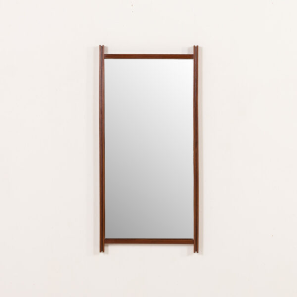 Italian mid century XL teak mirror, 1970s