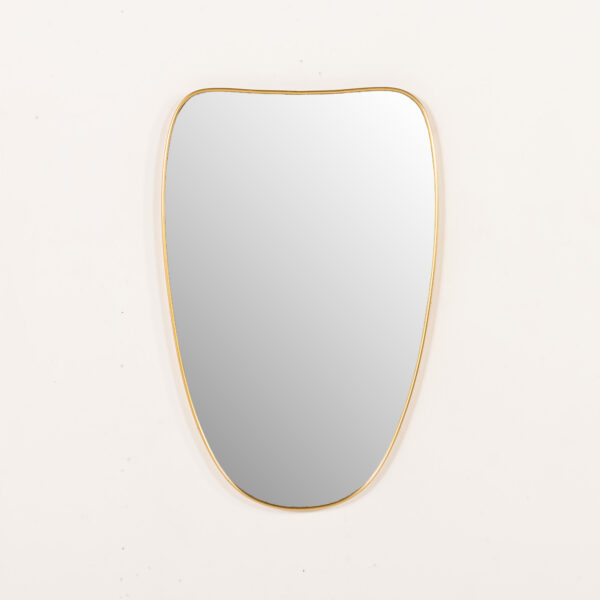 26004 Italian brass mirror in the style of Gio Point, 1960s-1