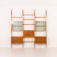 24182 Wall to celling mid century wall unit in teak and ash, Czechoslovakia, 1960s-8