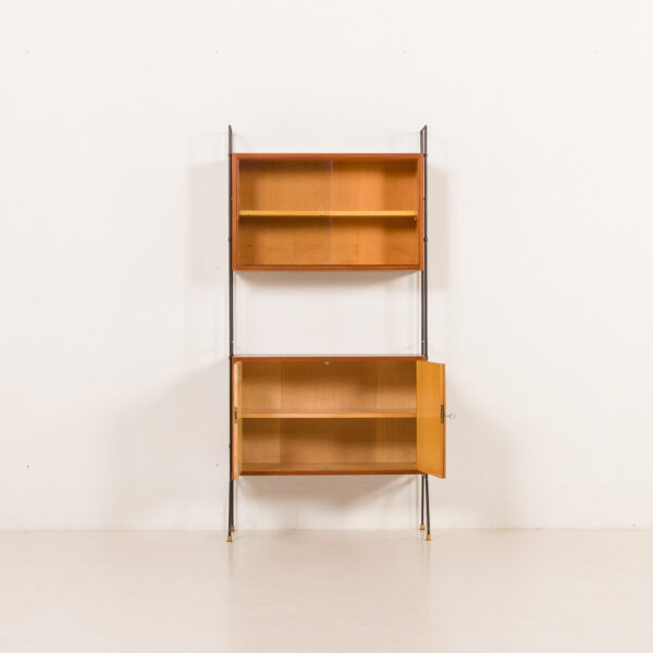 25330 Italian mid century free standing wall unit with a display cabinet, 1960s-5