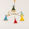 25385 Italian mid century colorful chandelier atrr. to Arredoluce, 1950s-10