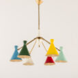 25385 Italian mid century colorful chandelier atrr. to Arredoluce, 1950s-11