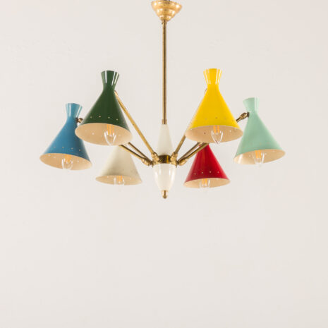 25385 Italian mid century colorful chandelier atrr. to Arredoluce, 1950s-13 25385 Italian mid century colorful chandelier atrr. to Arredoluce, 1950s-13