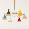 25385 Italian mid century colorful chandelier atrr. to Arredoluce, 1950s-2