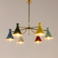 25385 Italian mid century colorful chandelier atrr. to Arredoluce, 1950s-8