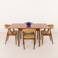25473 Small Danish square teak dining table with extensions, 1960s-2
