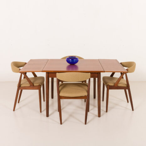 25473 Small Danish square teak dining table with extensions, 1960s-2 25473 Small Danish square teak dining table with extensions, 1960s-2