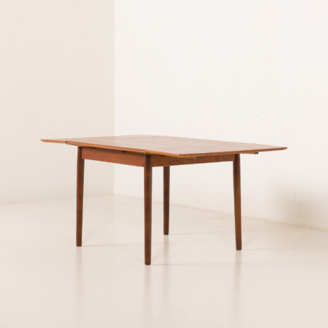 25473 Small Danish square teak dining table with extensions, 1960s-4 25473 Small Danish square teak dining table with extensions, 1960s-4