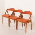 25504 Kai kristiansen chairs model 31, set of 3, Denmark 1960s-10