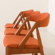 25504 Kai kristiansen chairs model 31, set of 3, Denmark 1960s-11