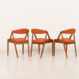 25504 Kai kristiansen chairs model 31, set of 3, Denmark 1960s-5