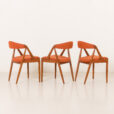 25504 Kai kristiansen chairs model 31, set of 3, Denmark 1960s-7