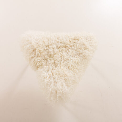 25506 Scandinavian mid century triangular footstool in long hair sheepskin, Denmark 1960s-3 25506 Scandinavian mid century triangular footstool in long hair sheepskin, Denmark 1960s-3