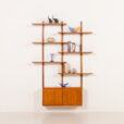 25524 Scandinavian mid century teak wall unit, 1970s-1